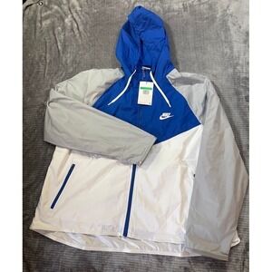 Nike Windrunner Hooded Windbreaker Women's XL Jacket Blue Grey White AR2191-411